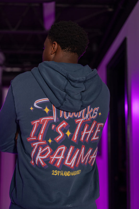 Thanks! It’s the Trauma Hoodie Blue